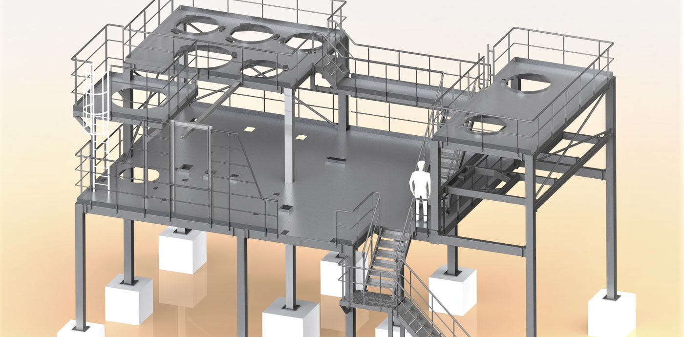 Plateforme pour une ligne de production